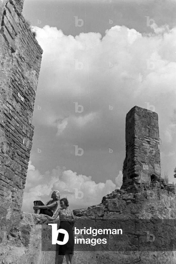 At Burghausen in Bavaria, Germany 1930s (b/w photo)