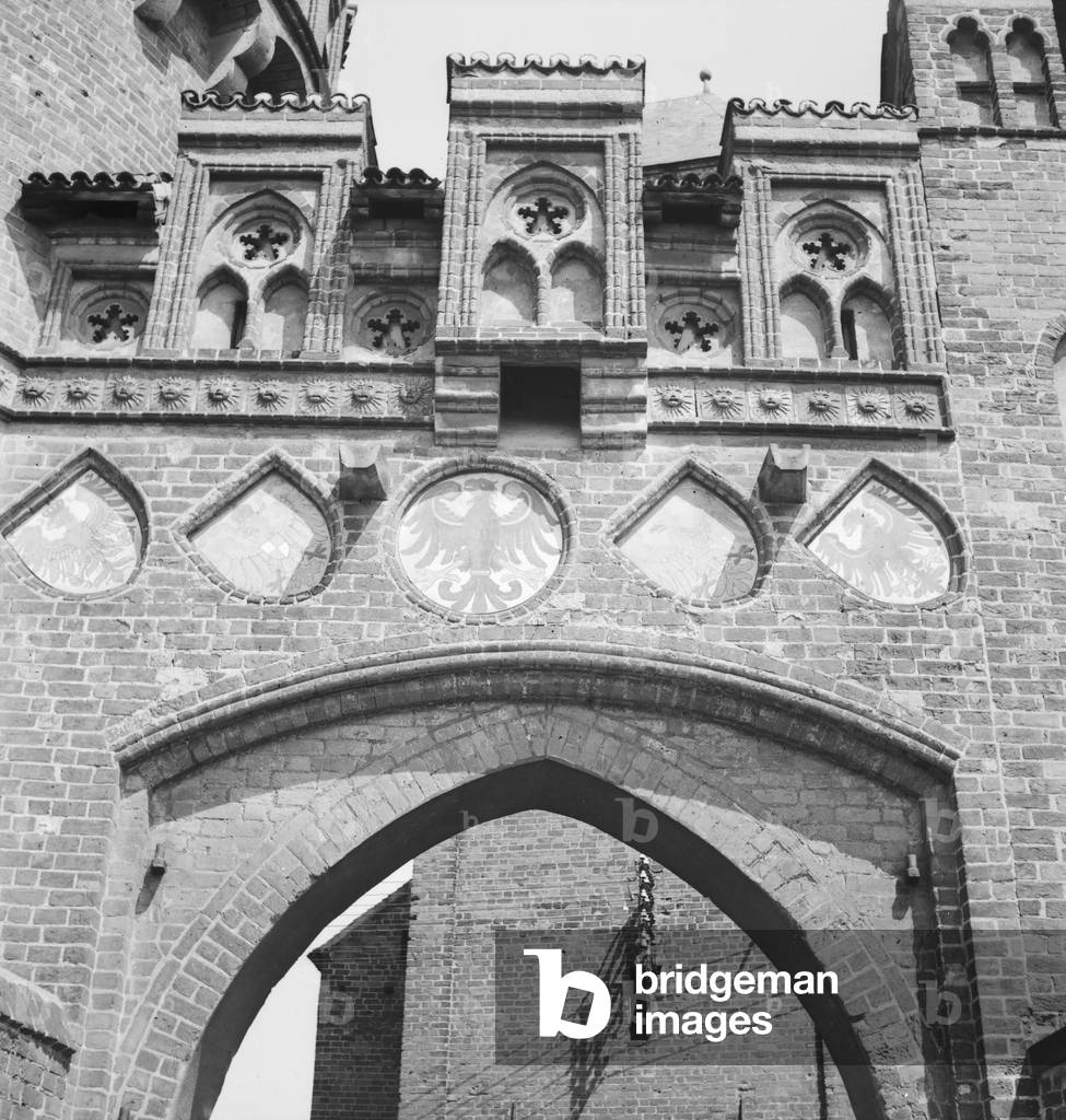 At the city of Tangermuende, Germany 1930s (b/w photo)