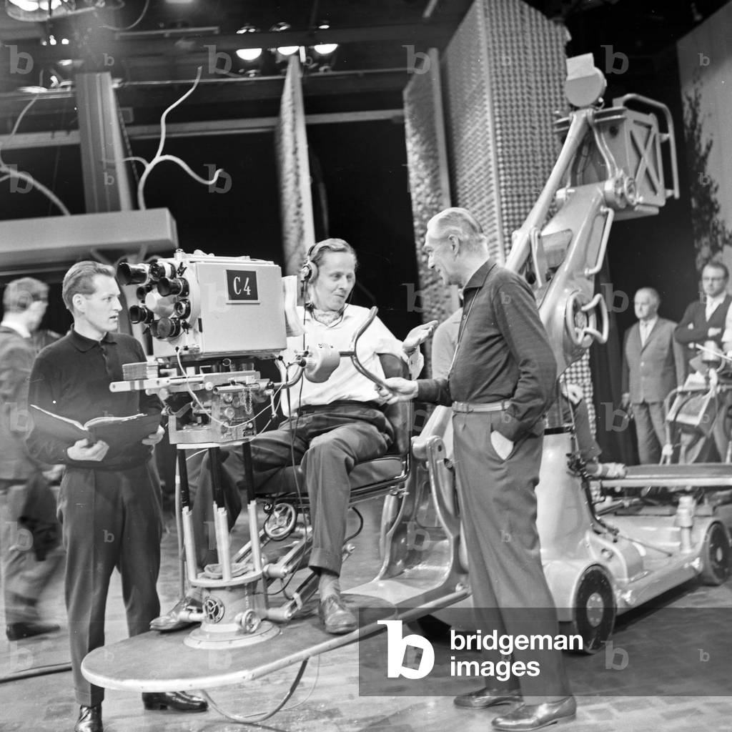 Daily hustle at the NDR studios in Hamburg, Germany 1960s