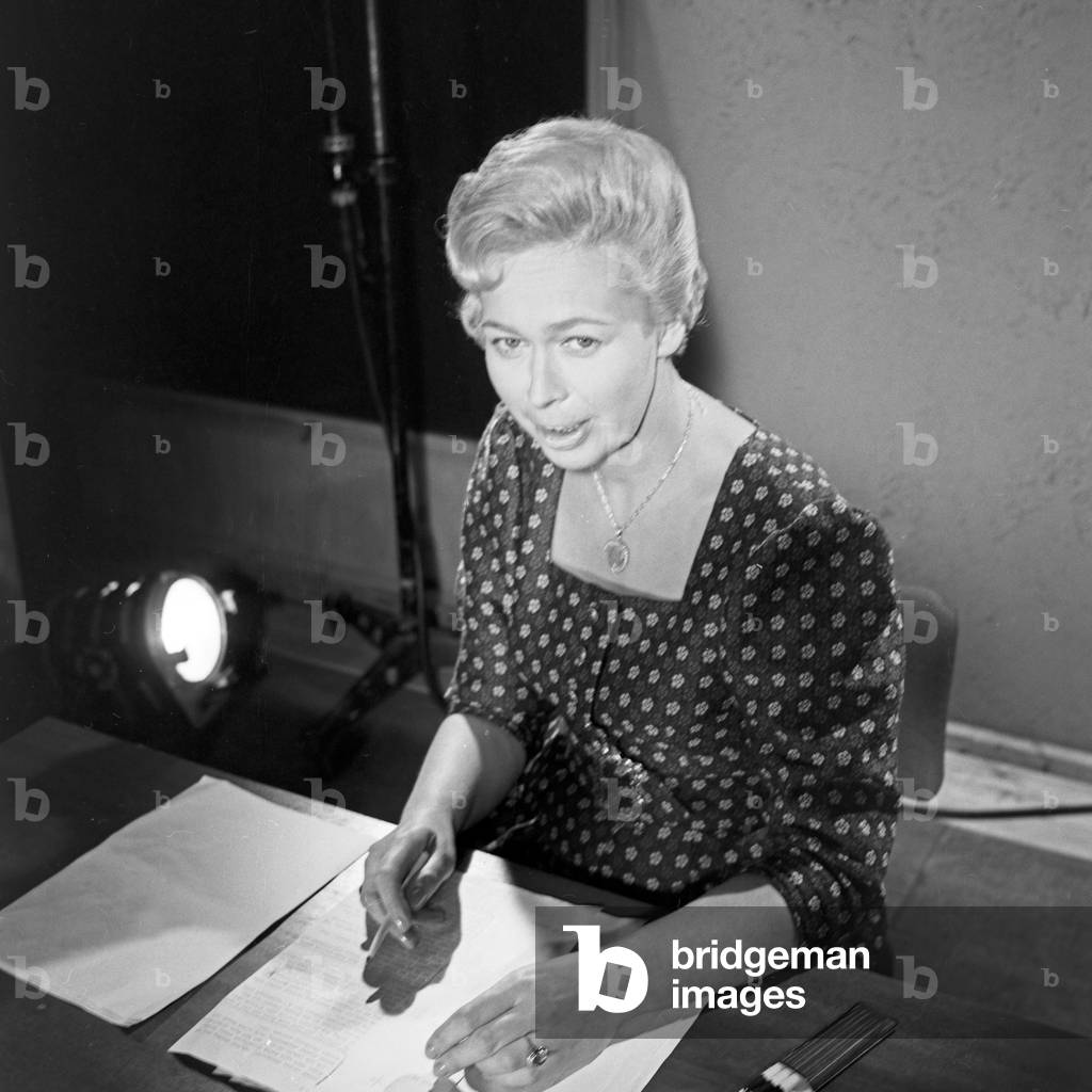 Woman at her desk at Hamburg, Germany 1960s