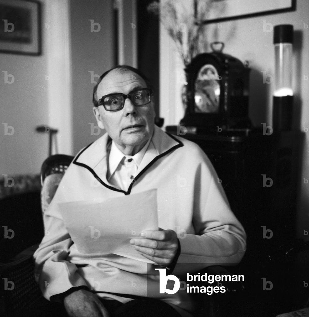 German comedian and master of pun, Heinz Erhardt at his home, beginning 1970s