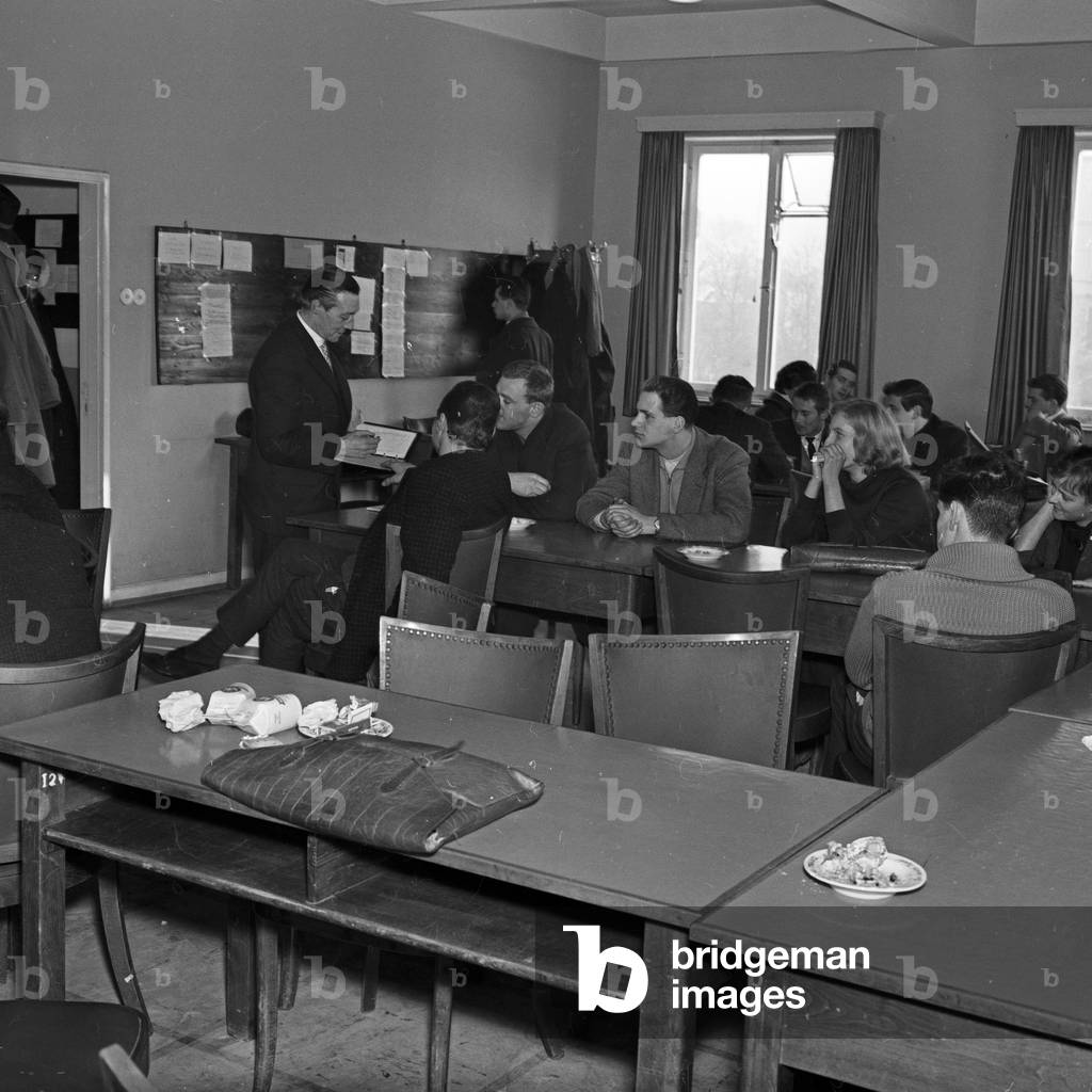 Students learning together at Hamburg university, Germany 1960s