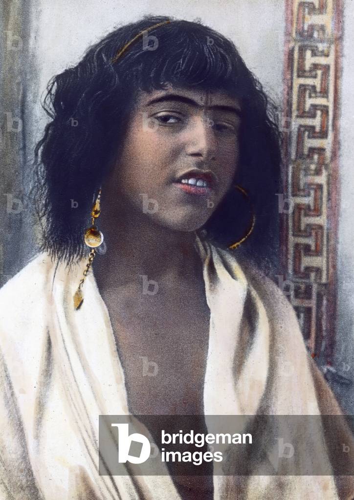 Morocco, portrait of a Berber girl, image date: circa 1910. Carl Simon Archive