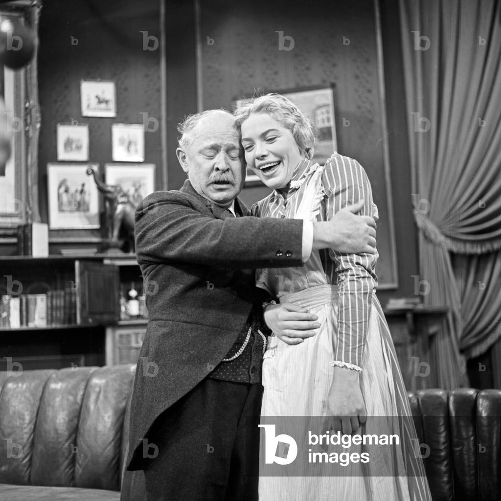 Man and housemaid in the one act play 