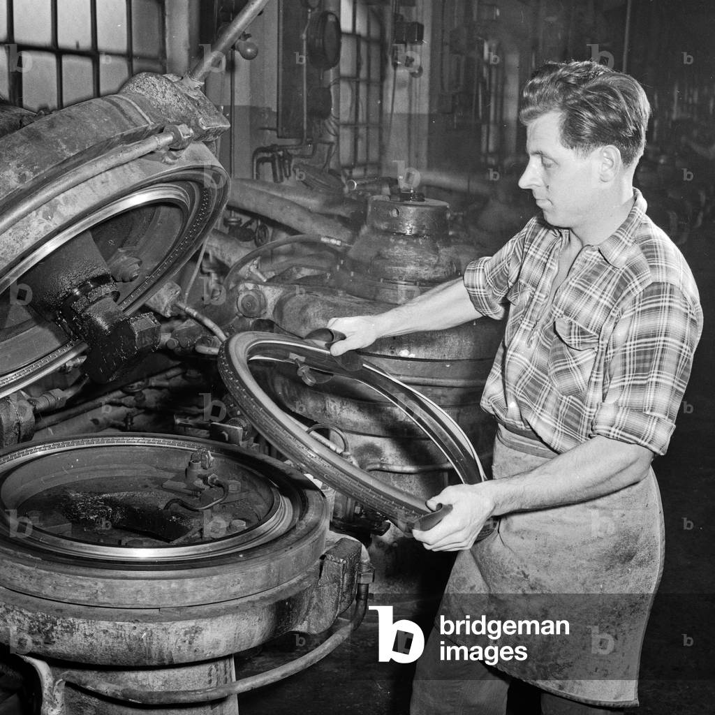 Workers at the Phoenix Gummiwerke rubber factory at Hamburg Harburg, Germany 1960s