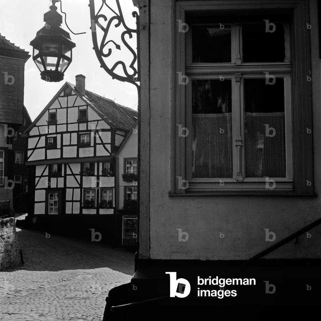 At the old city of Muelheim, Germany 1930s (b/w photo)