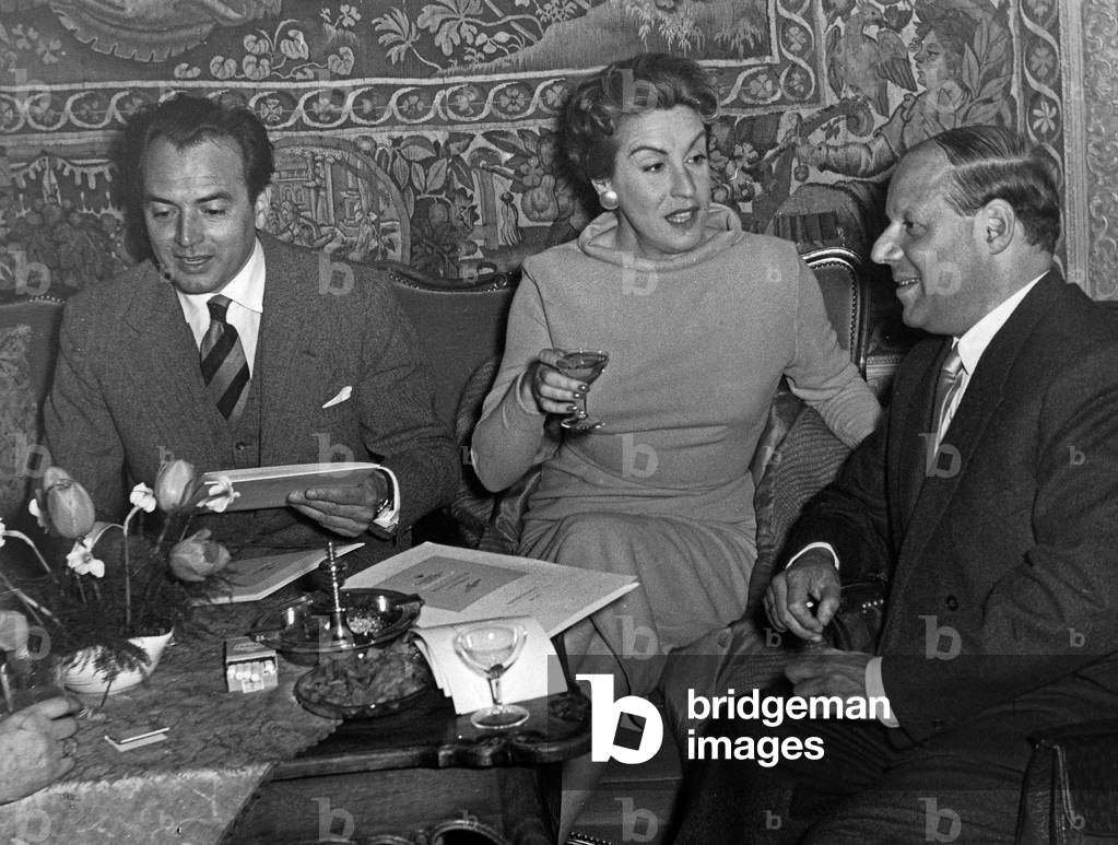 German actors (l to r) Will Quadflieg, Maria Becker and Ernst Ginsberg at Hamburg, Germany 1960s