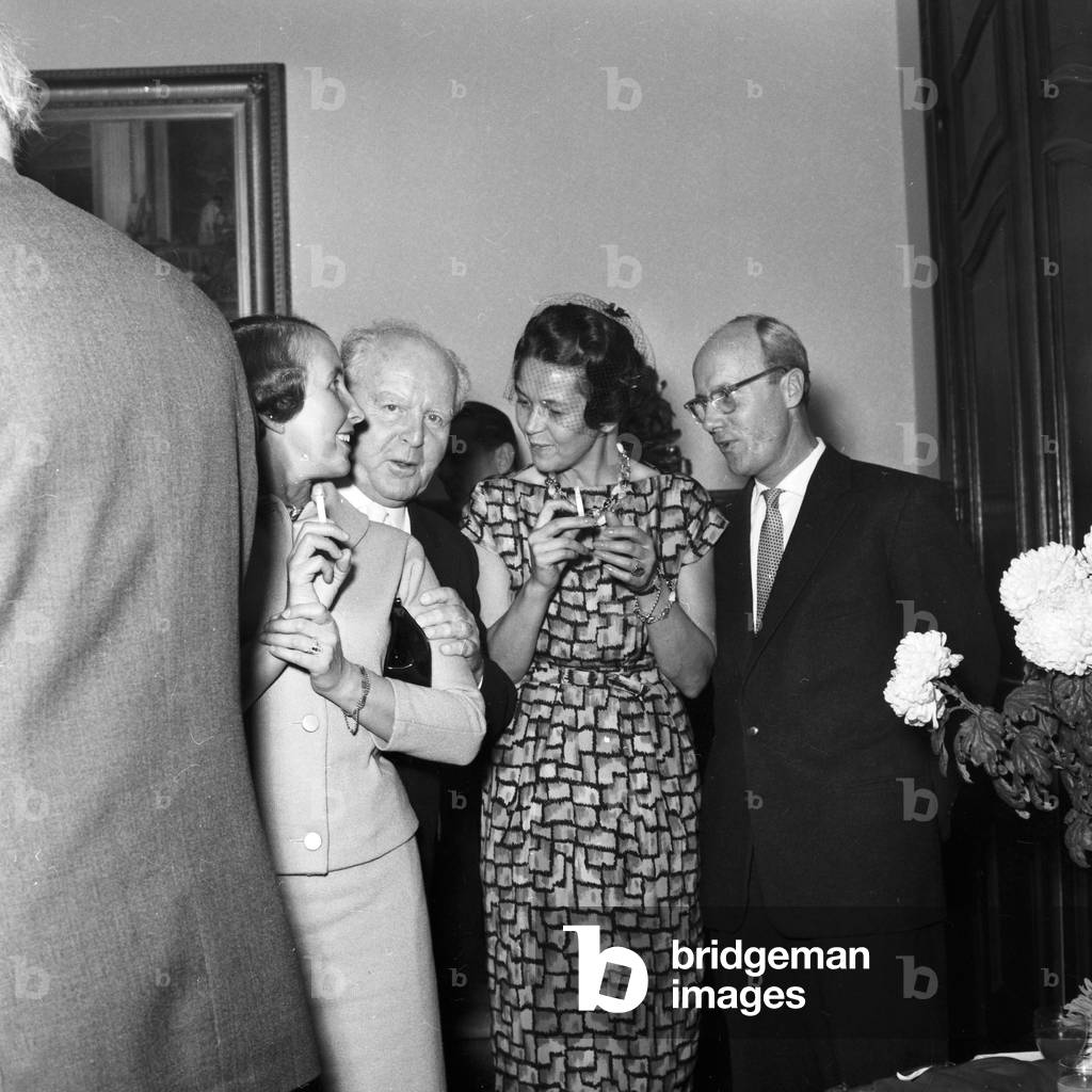 Festive evening event at Wolfgang Krueger Verlag publishing house in Hamburg, Germany 1960s
