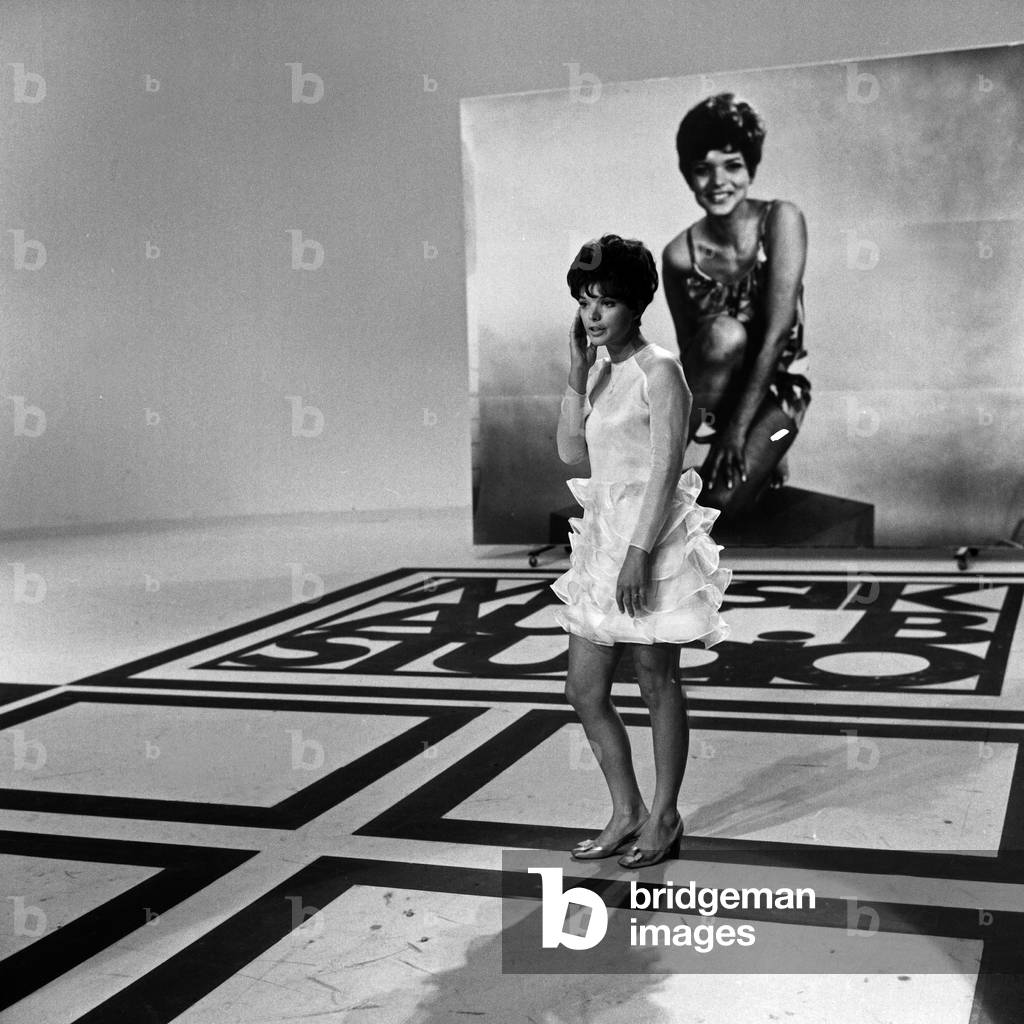 German actress Uschi Glas as a singer at the TV show 