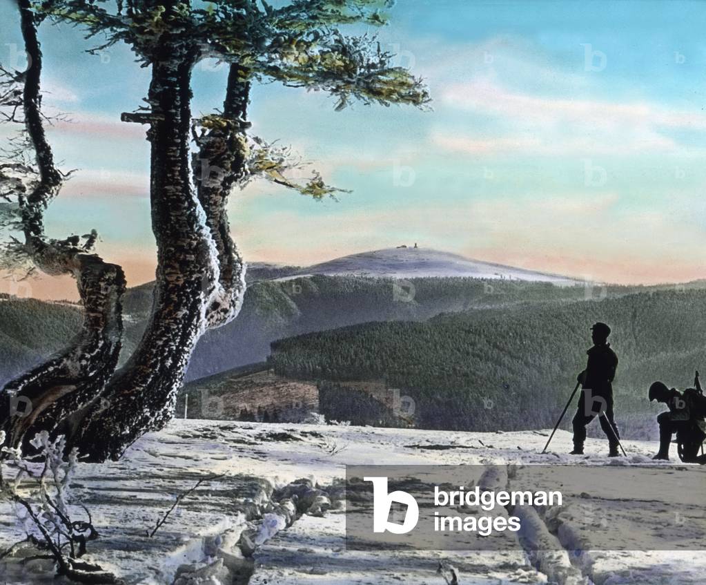 Germany, Baden region, Black Forest, image: view from Schauinsland mountain to the Feldberg mountain in winter. Image date: circa 1920. Carl Simon Archive