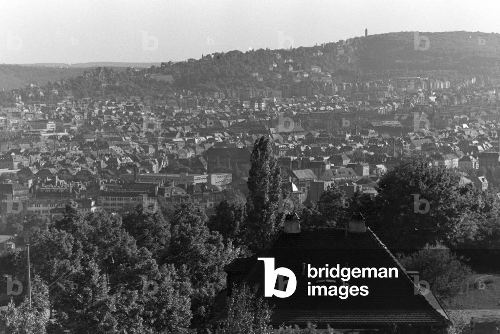 Panoramic view of Stuttgart, Germany 1930s (b/w photo)
