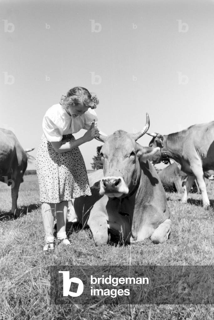 The Austrian actress on her holidays, Germany 1930s (b/w photo)