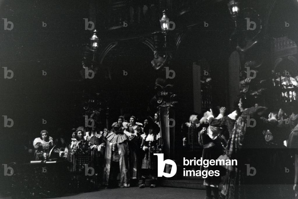 Performance in the opera in Rome, Italy 1940s (b/w photo)