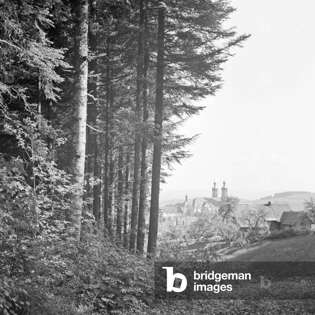 St Peter's monastery on the Black Forest, Germany 1930s (b/w photo)