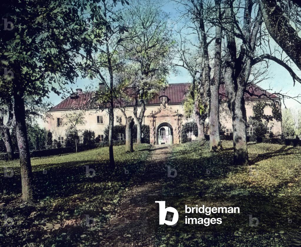 Sweden, view to the Tid Castle, built by Lord Oxenstierna, outside Vsters city. Image date: circa 1920. Carl Simon Archive