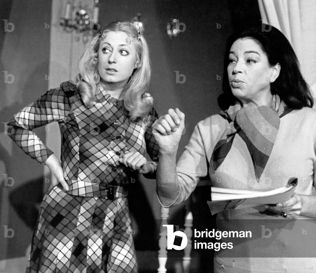 German cabaret artist and actress Hanne Wieder (right), Germany 1970s