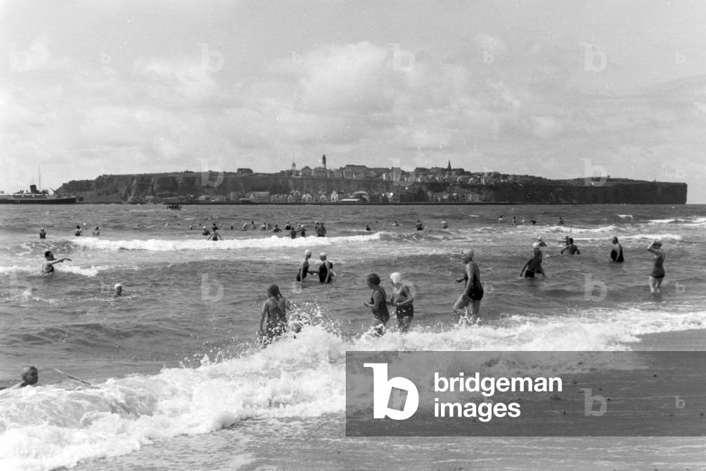 A trip to Heligoland, Germany 1930s (b/w photo)