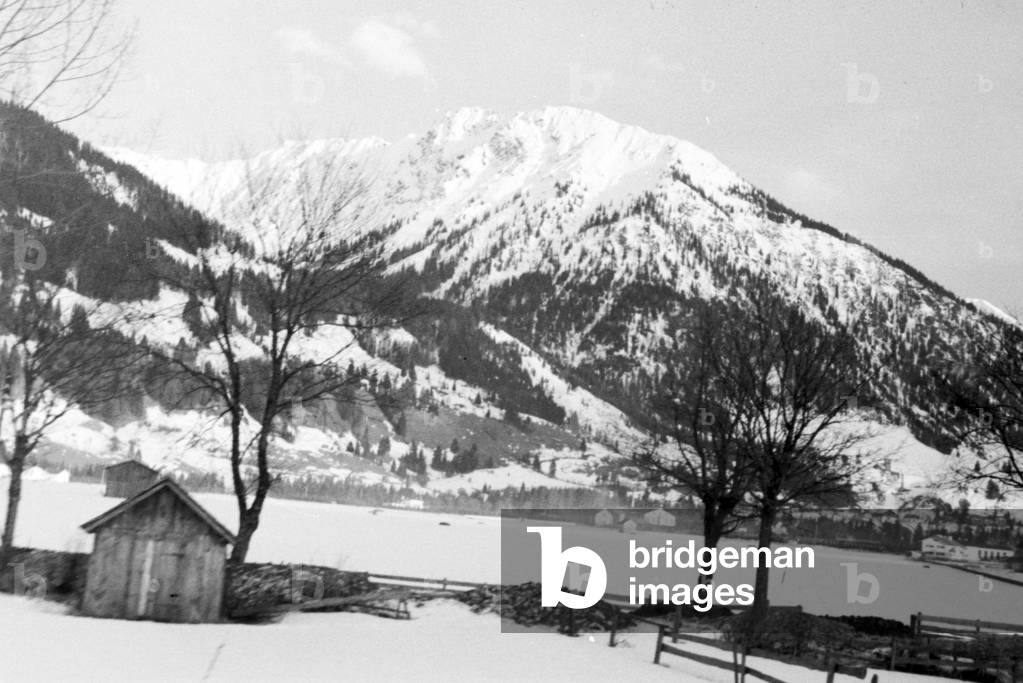 On vacation at Walsertal valley in the Vorarlberg region, Austria 1930s (b/w photo)