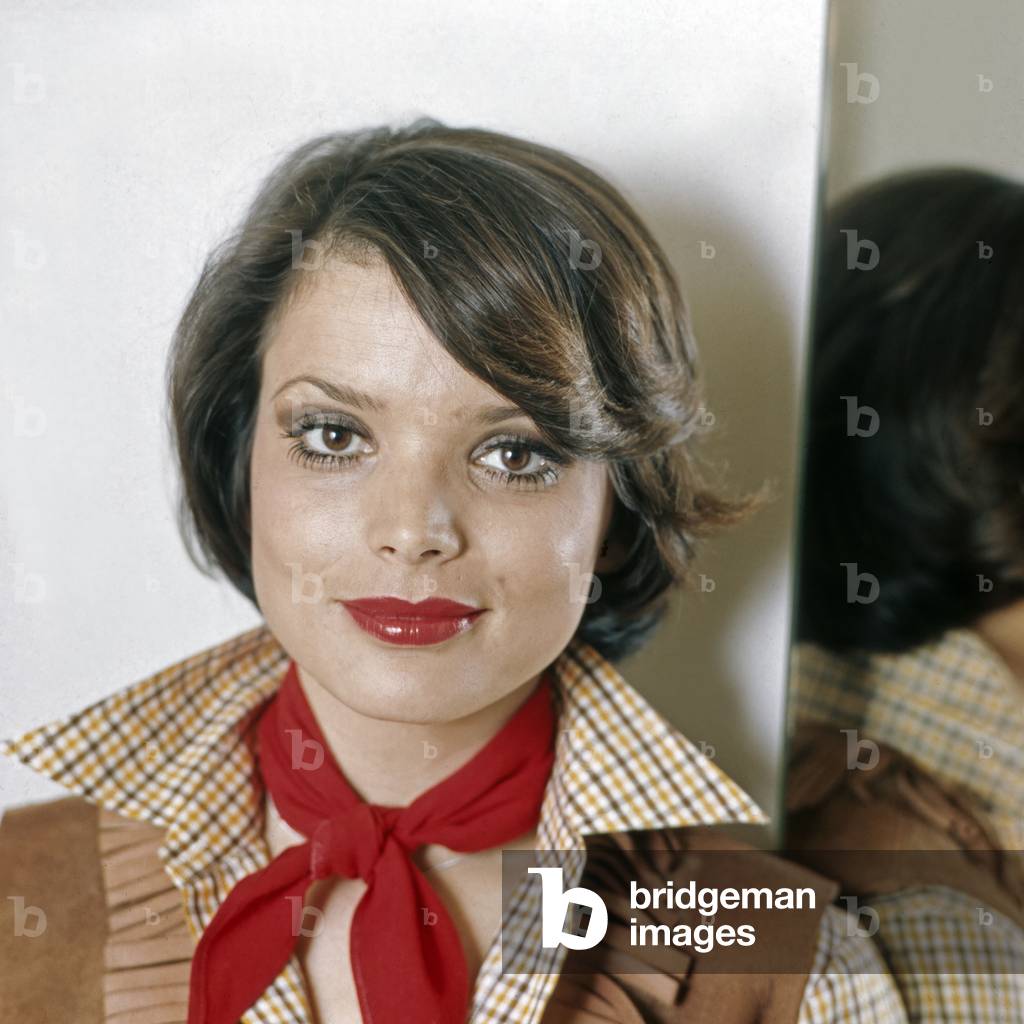 Photo shoot with German actress Uschi Glas, April 1975