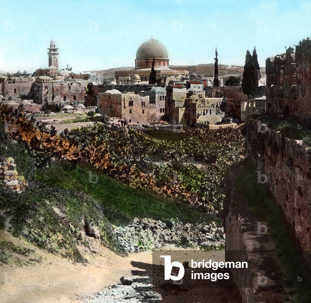 Omar mosque - or Dome of the Rock at Jerusalem, 1920s