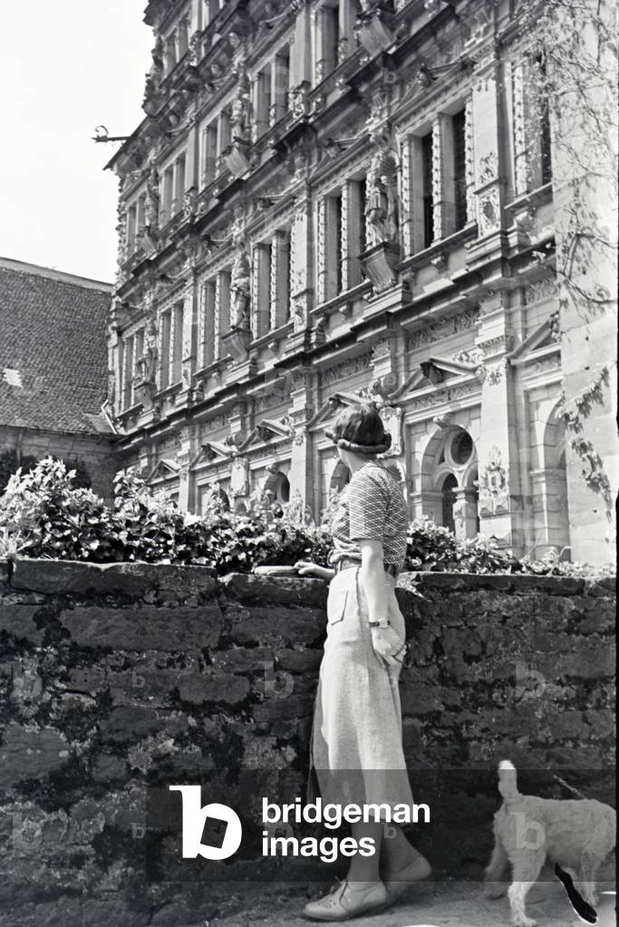 An excursion to Heidelberg, Germany 1930s (b/w photo)