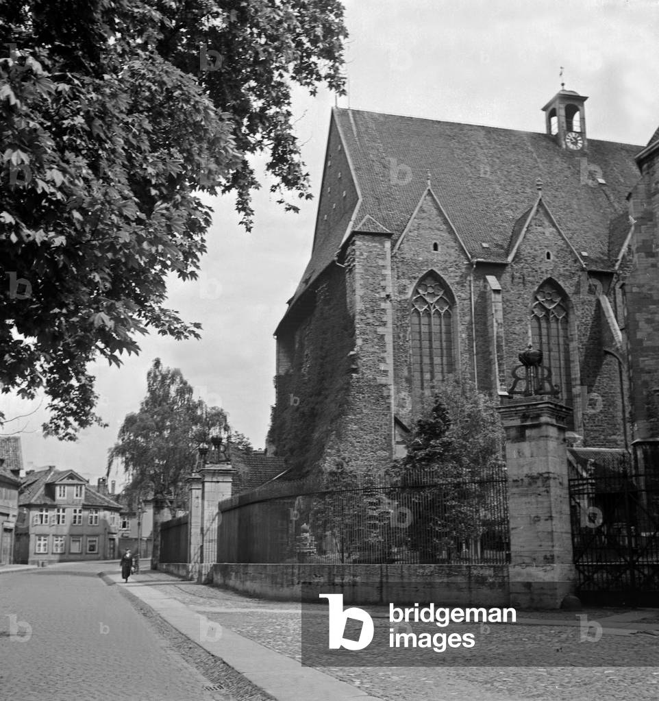 St Egid's hall at Braunschweig, Germany 1930s (b/w photo)