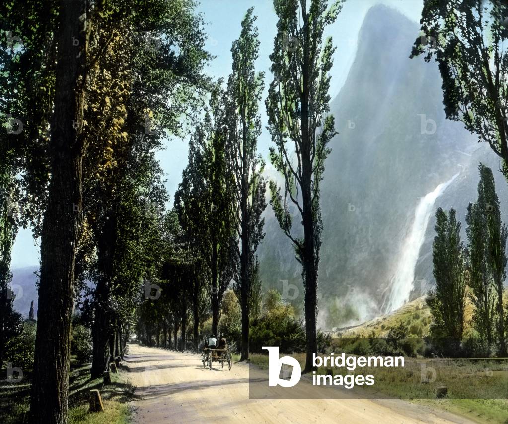 Pissevache cascades near Vernayaz at Rhone valley, Switzerland 1930s