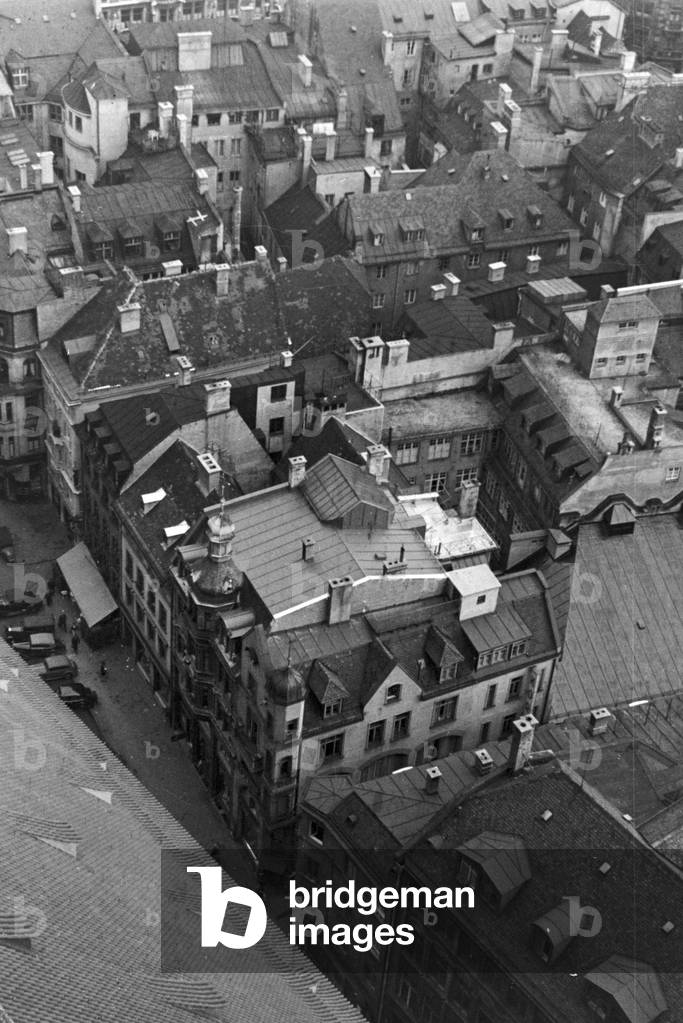 View to the roofs of Stuttgart, Germany 1930s (b/w photo)