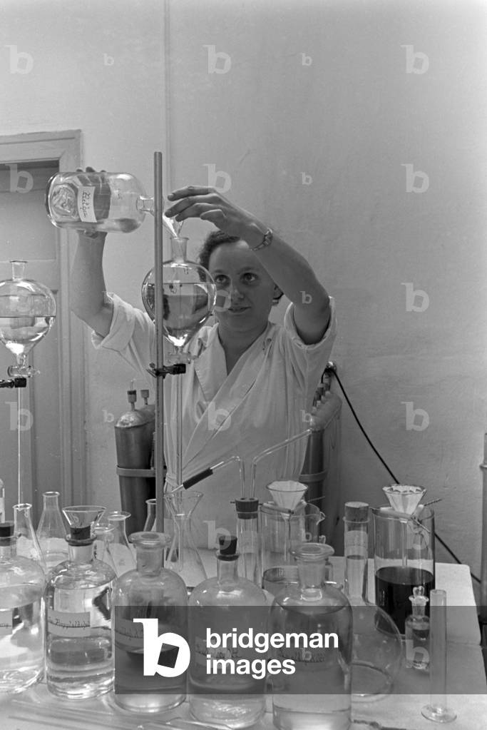 A guided tour through a factory of fatty acid in Witten, Germany 1930s (b/w photo)
