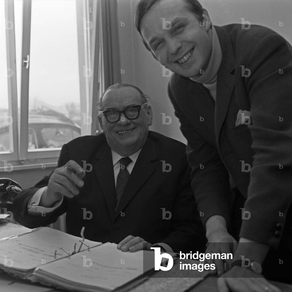 Two staff members at the TV and radio station Norddeutscher Rundfunk at Hamburg, Germany 1960s