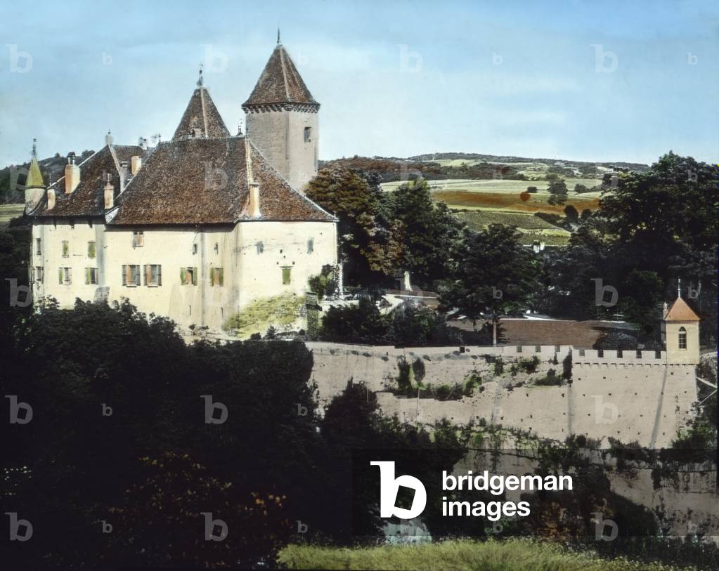 The castle in La Sarraz from the 16th century, Switzerland 1930s