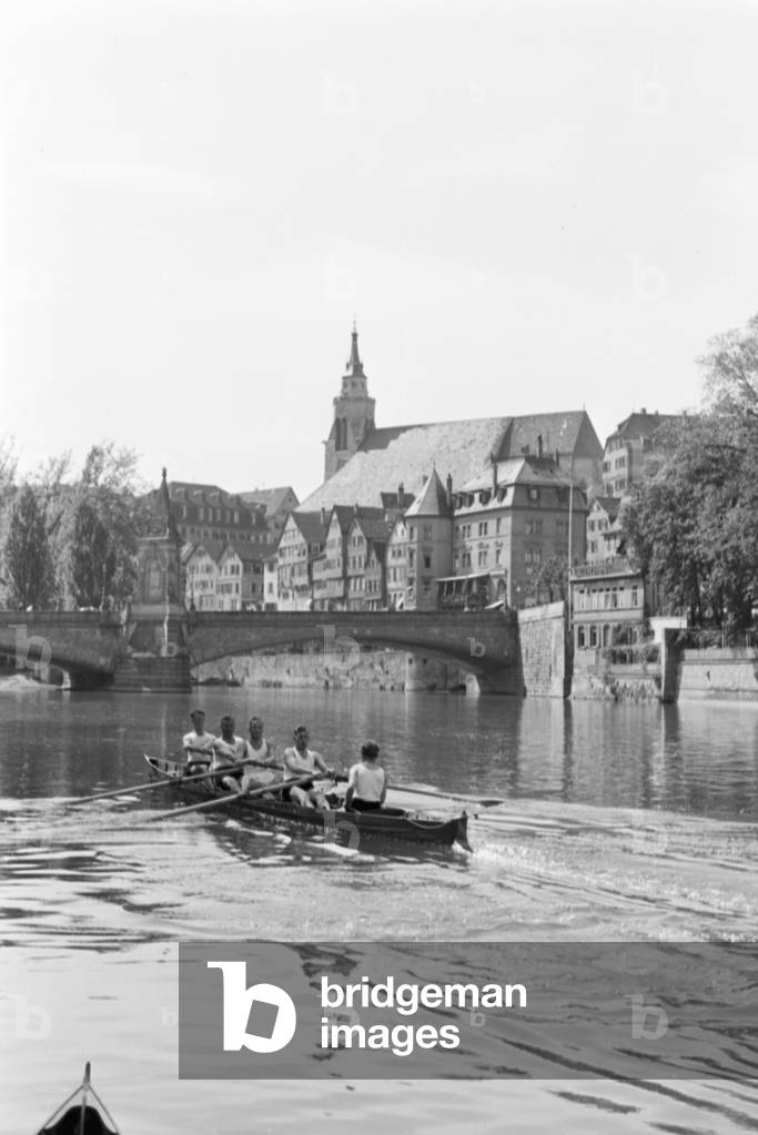 A trip to Tübingen, Germany 1930s (b/w photo)