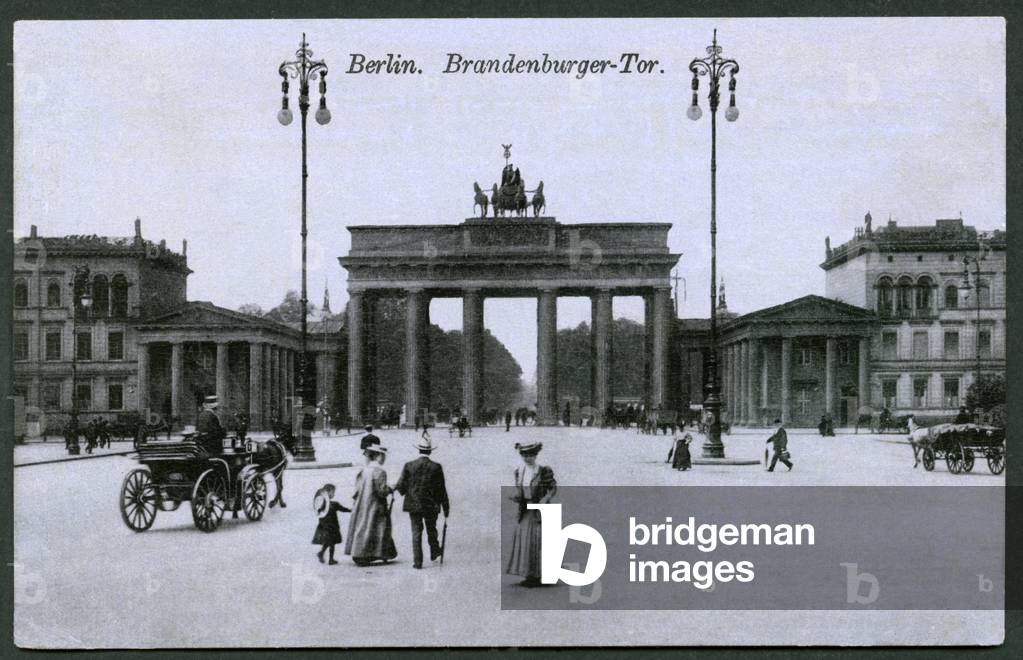 Germany, Berlin, Brandenburg Gate, postcard, sent 1915