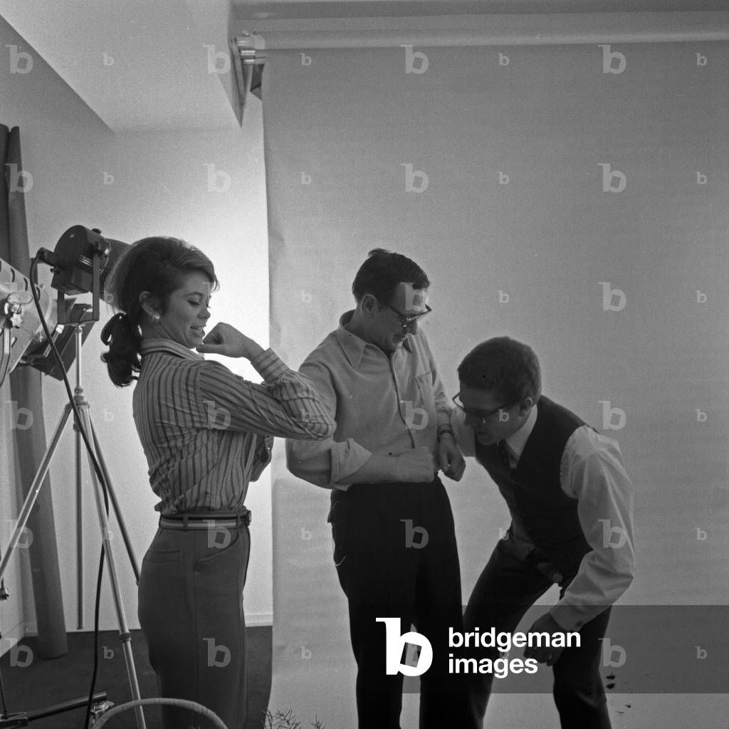 Norwegianm schlager singer Wencke Myhre (left) doing dance rehearsals, Germany 1960s