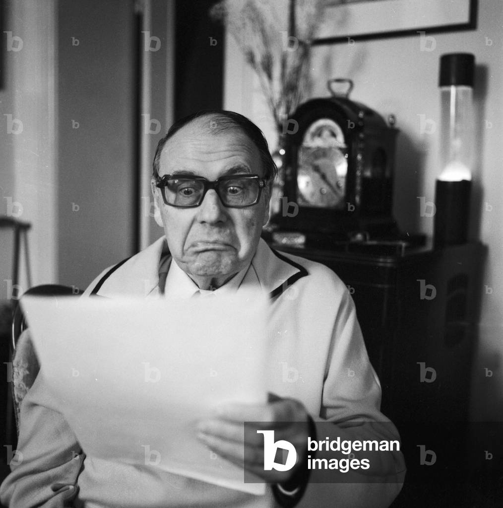 German comedian and master of pun, Heinz Erhardt at his home, beginning 1970s