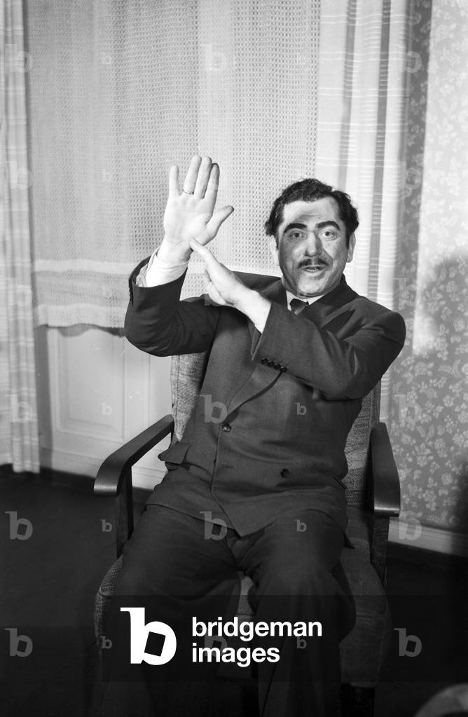 A German actor at the production set of a TV drama, Hamburg 1954