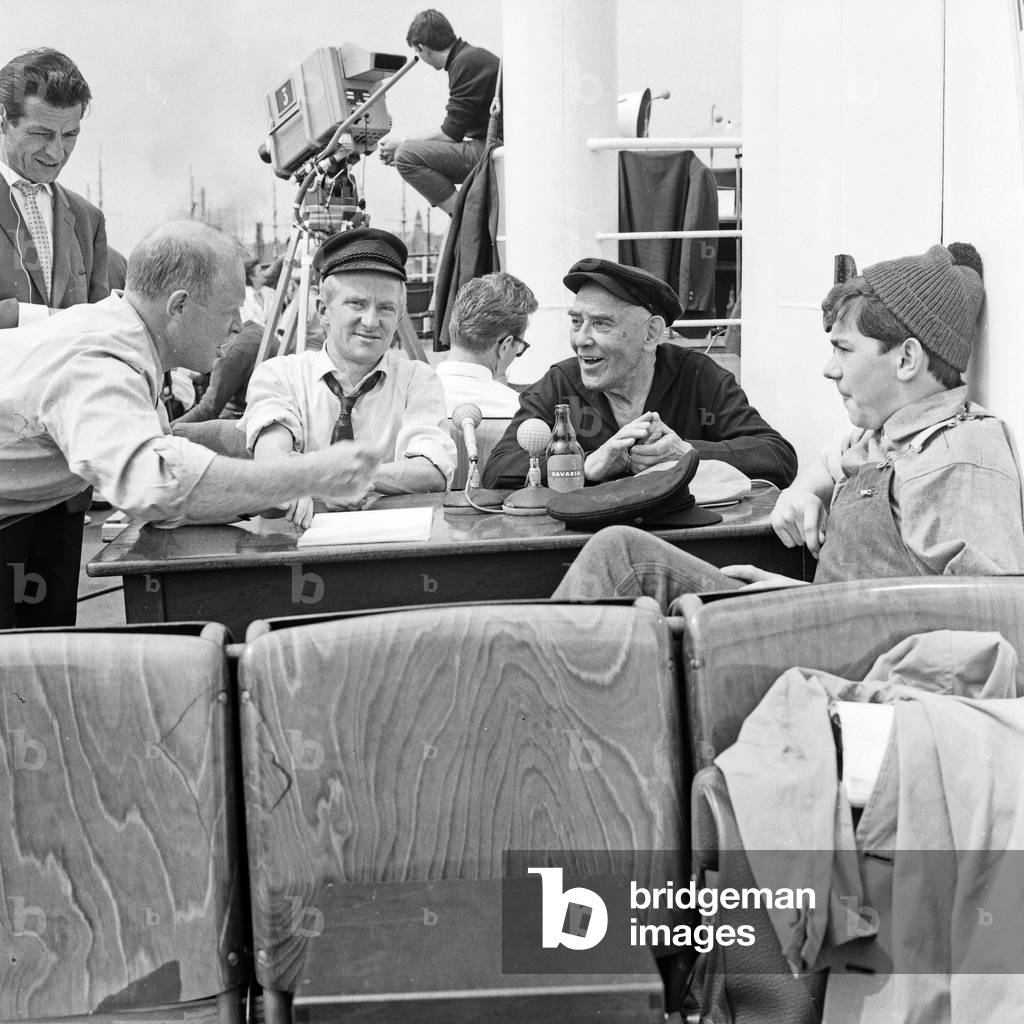 Music show of German TV channel Norddeutscher Rundfunk from St Pauli jetty at Hamburg, Germany 1961
