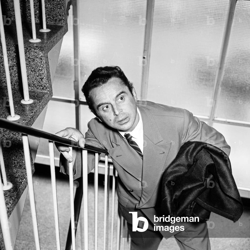 A young man at a staircase, Germany 1950s
