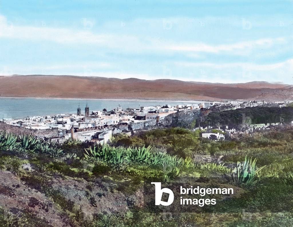 Northern Morocco, impression of Tangier, view from north-west, image date: circa 1910. Carl Simon Archive