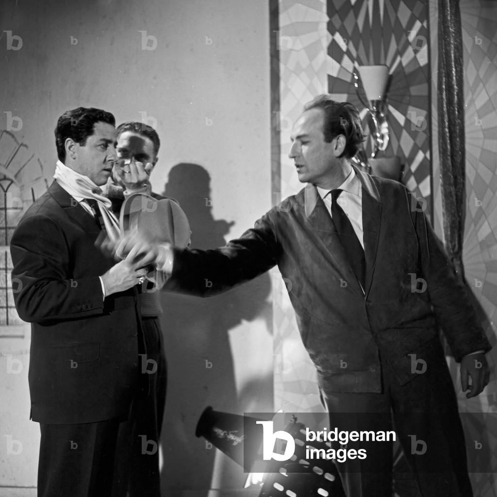 On the set of a TV show with Swiss singer Vico Torriani at Hamburg, Germany 1950s
