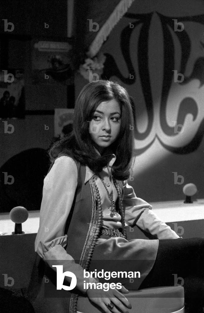 German Greek singer Vicky Leandros at a production break, early 1970s