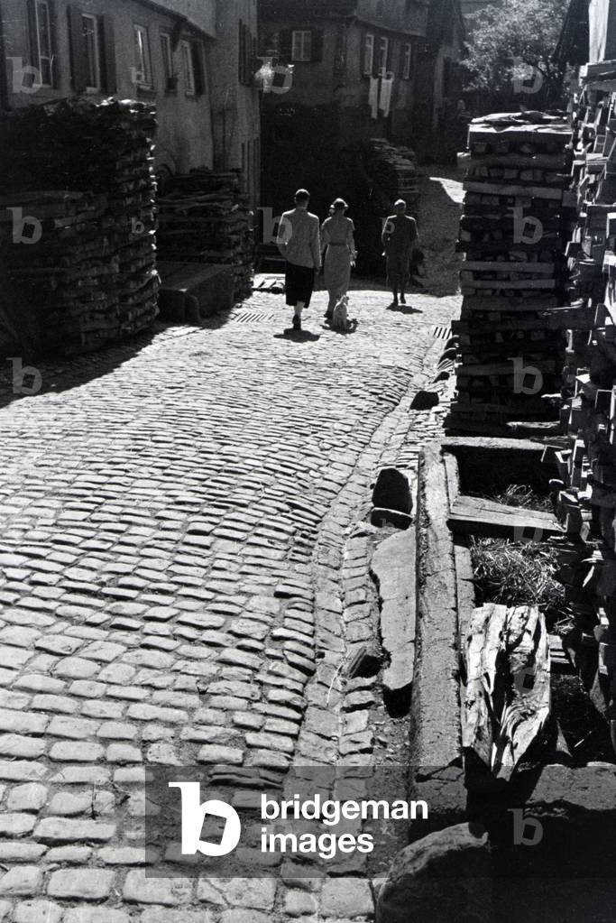 An excursion to Wimpfen, Germany 1930s (b/w photo)