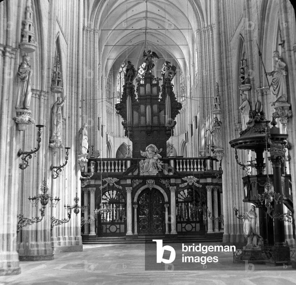 Inside the church of Our Lady in Bruges in Belgium