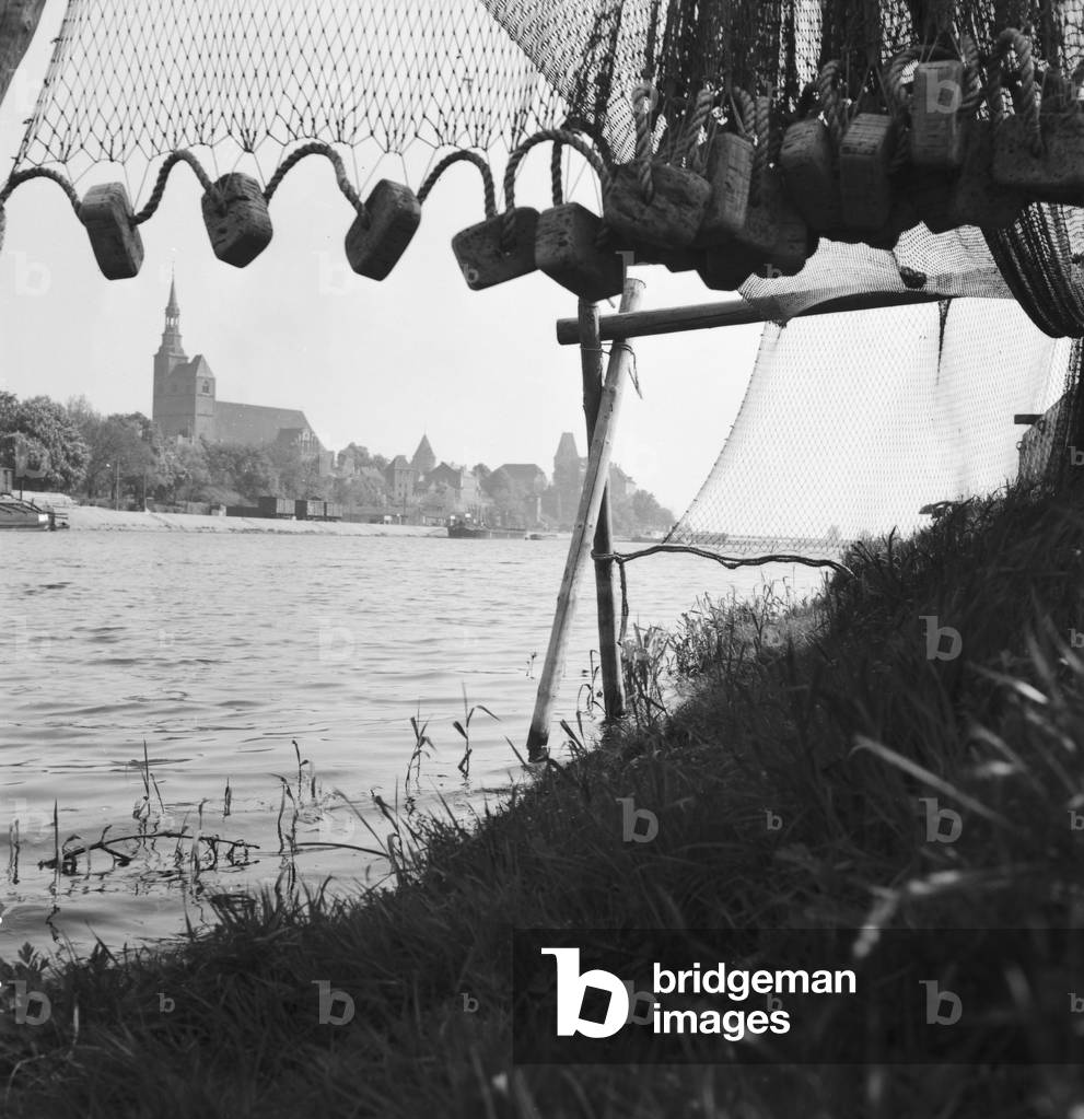 At the old city of Tangermuende, Germany 1930s (b/w photo)