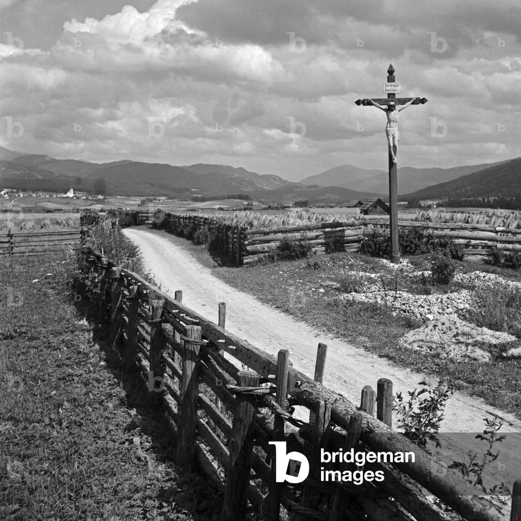 Landscape at Austria, 1930s (b/w photo)