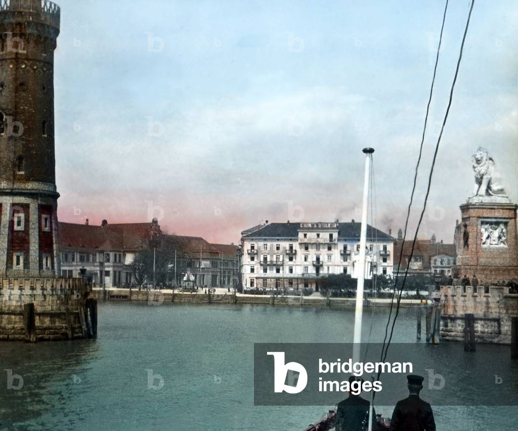 Harbor entrance of Lindau from Lake Constance