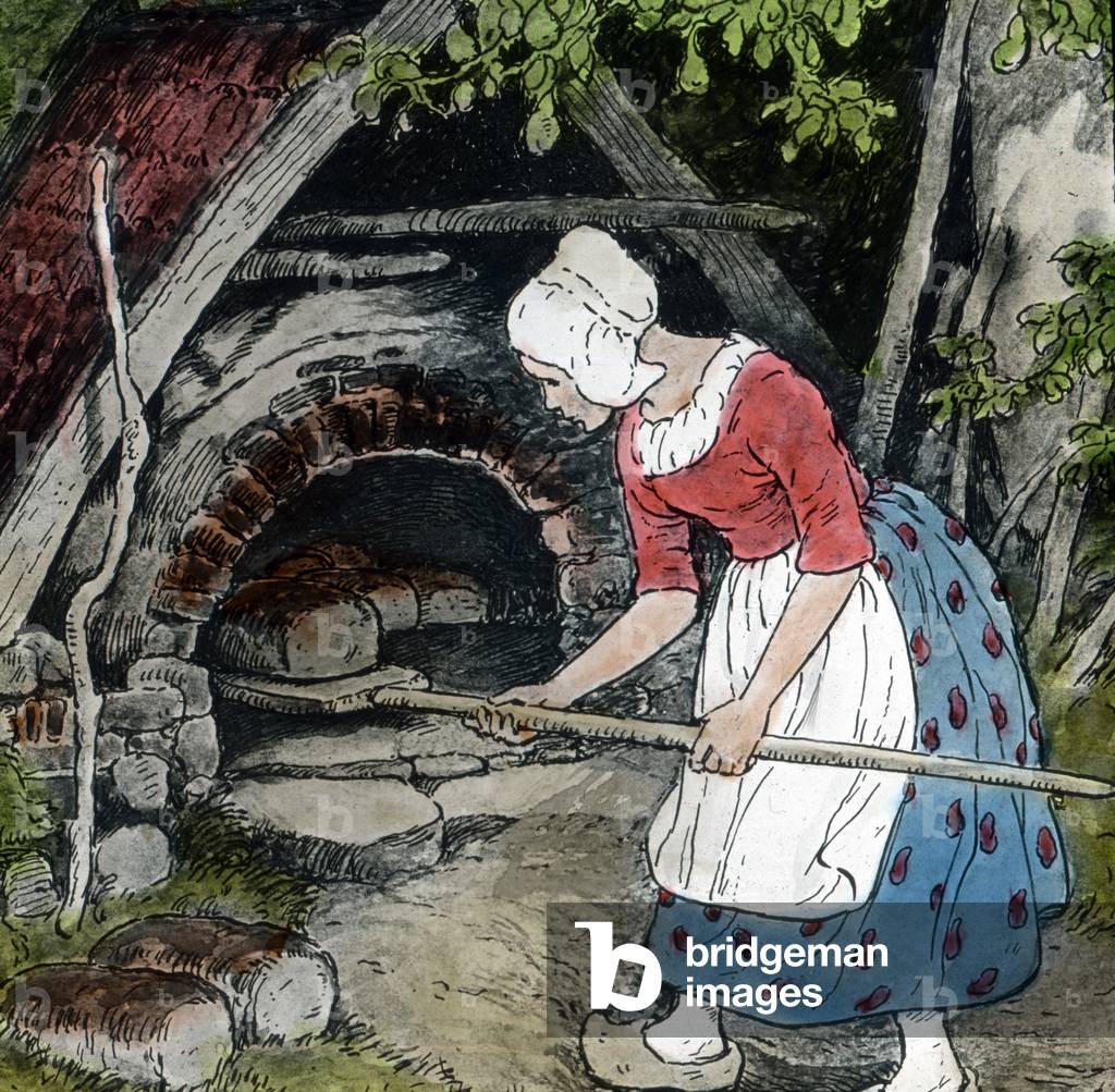 Brothers Grimm - Fairy Tales - Mother Hulda. Image date circa 1910. Carl Simon Archive