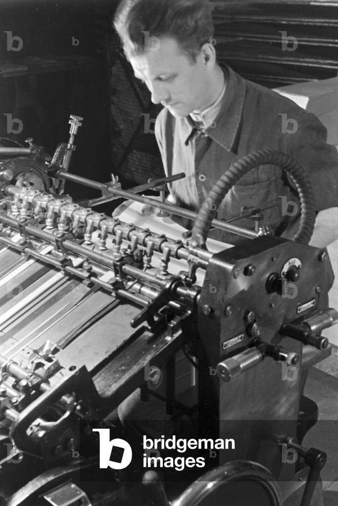 A printer working with the M.A.N, machine 