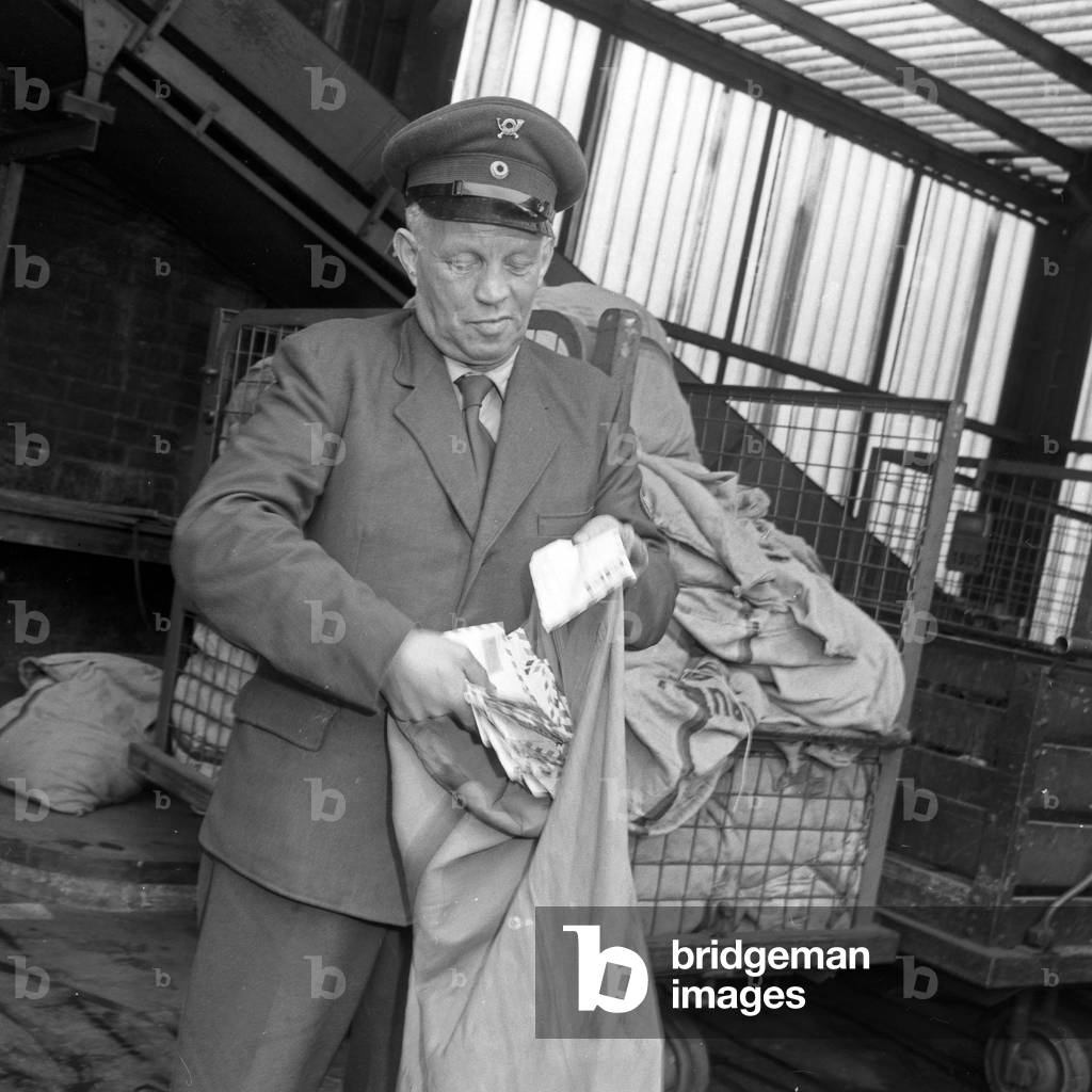 Photo coverage about every day work at German postal service Deutsche Bundespost, Germany 1960s