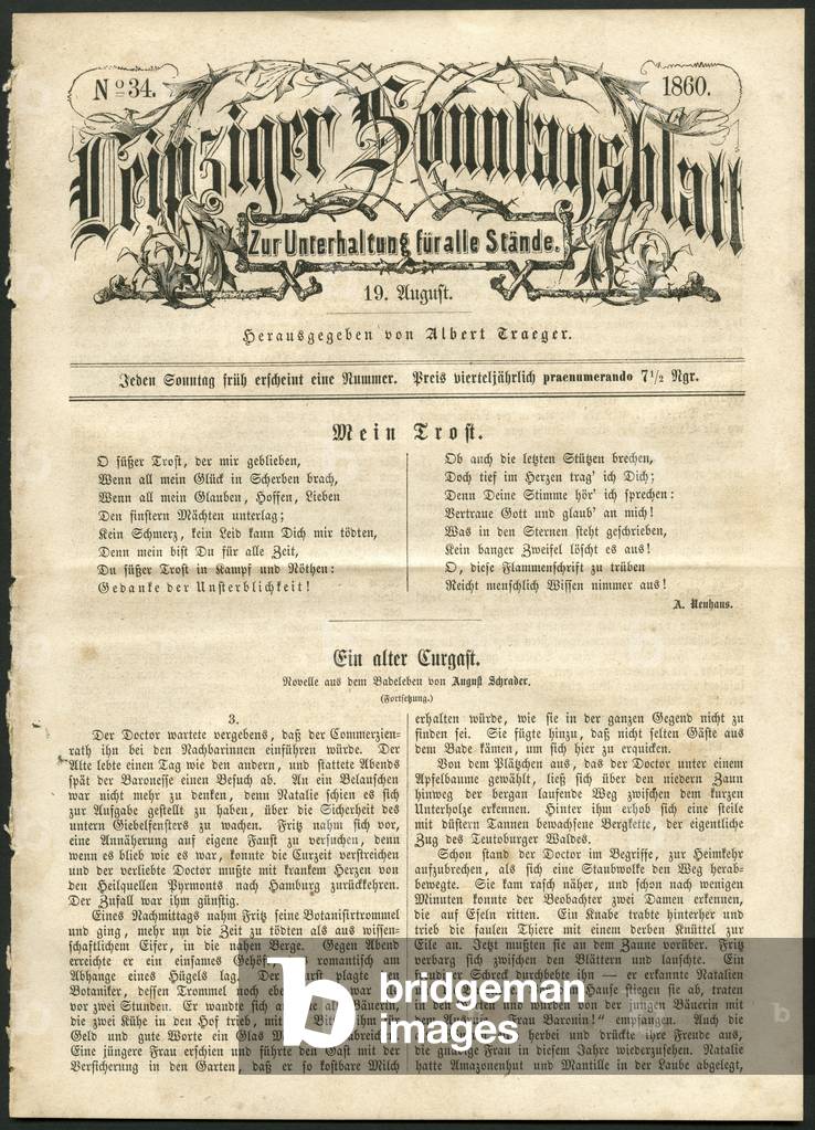 Germany, Leipzig, historical newspaper : 